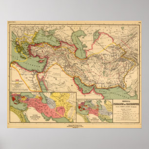 Pôster Impérios antigos dos persas, macedónios do mundo