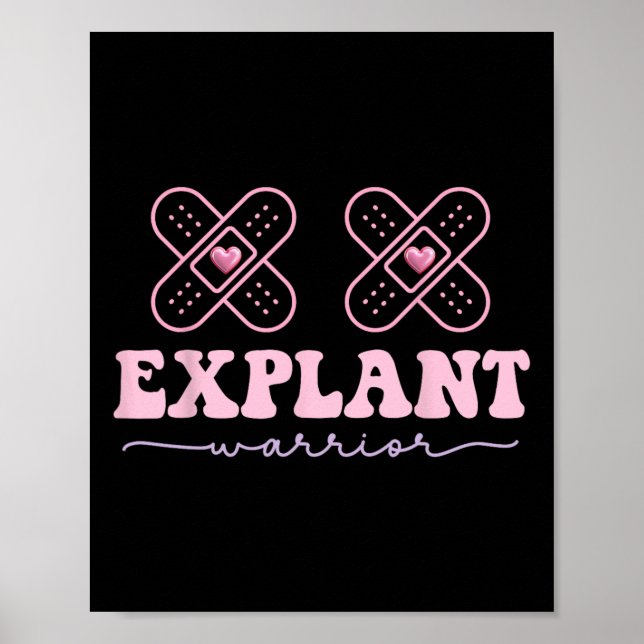 Poster Implante de Mama Guerreiro da Consciência do Cance (Frente)