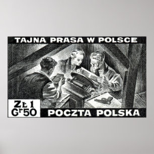 Poster Imprensa subterrânea polonesa de WWII