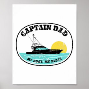 Poster (Impressão 2 Lados) Capitão Pai Meu Barco Minhas R