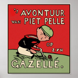 Poster Impressão: Aventuras Bicicletas de Piet Pel