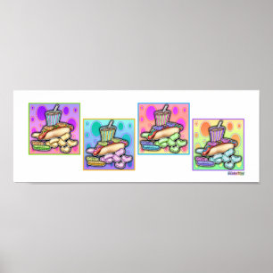 Poster, impressão - cachorro quente do pop art co