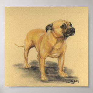 Poster "Impressão da arte do cão de Staffordshire Terri