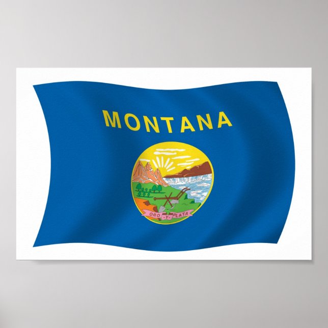 Poster Impressão da bandeira de Montana (Frente)