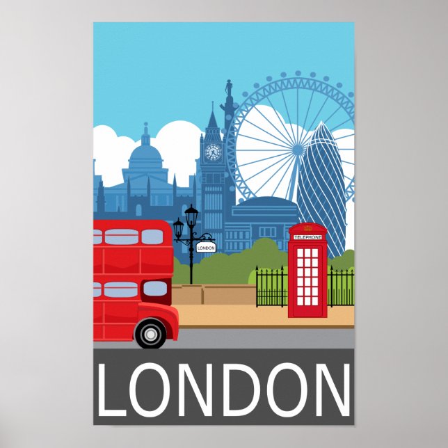 Poster impressão de arte de Londres (Frente)