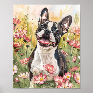 Poster Impressão de Cães de Boston Terrier Waterco