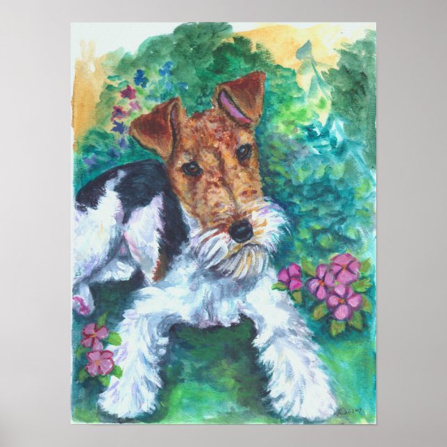 Poster Impressão de de Fox Terrier (Frente)