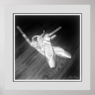 Poster 'Impressão de Painel Calçado de (B&W)