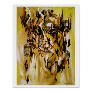 Pôster "Impressão do modelo mascarado", Poster brilhante