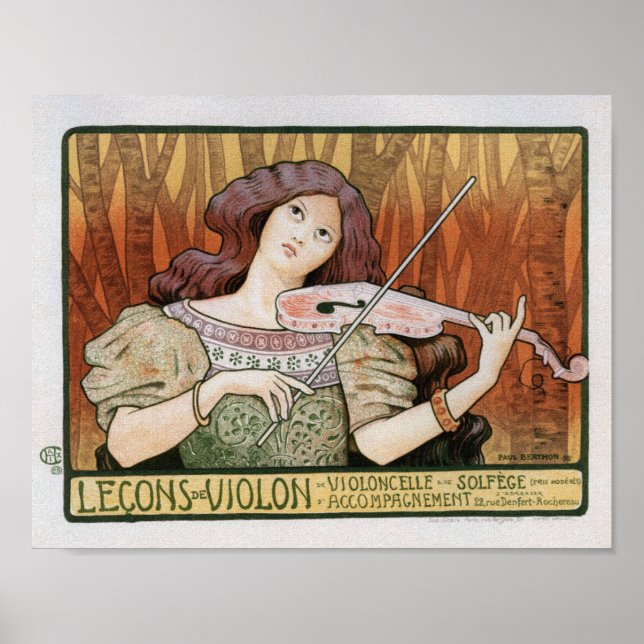 Poster Impressão: Lições violinas de Paul Berthon (Frente)