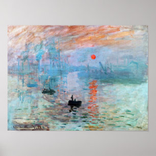 Poster Impressão, nascer do sol por Claude Monet