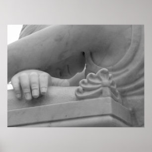 Pôster "Impressão preto & branco do anjo de lamentação