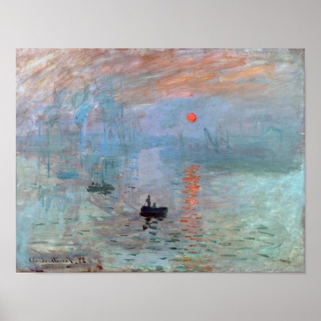 Poster Impressão, Sunrise, Claude Monet, 1872 (Frente)