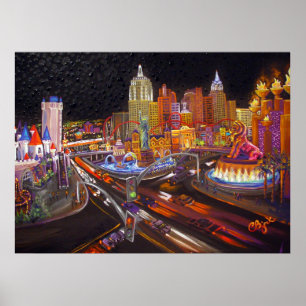 Pôster Impressionismo da arte de CBjork Las Vegas