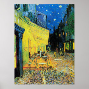 Poster Impressionismo Vincent Van Gogh Cafe Terrace em Ni