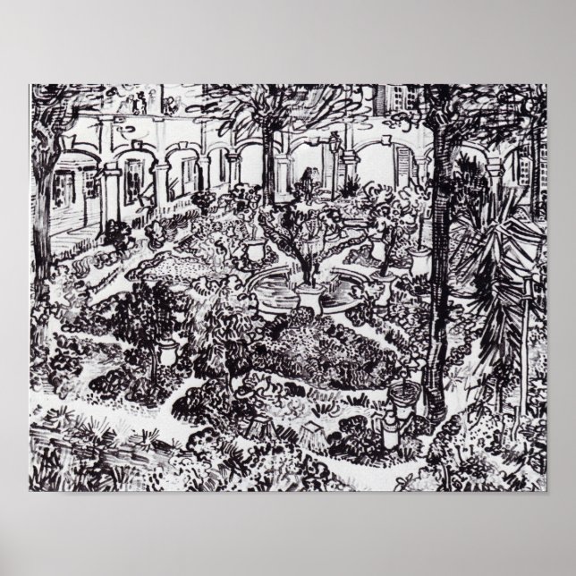 Poster Impressionismo Vincent Van Gogh Garten des Hospita (Frente)