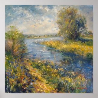 Poster Impressionista A I Pintura em Springtime por River