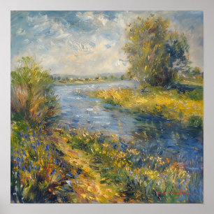 Poster Impressionista A I Pintura em Springtime por River