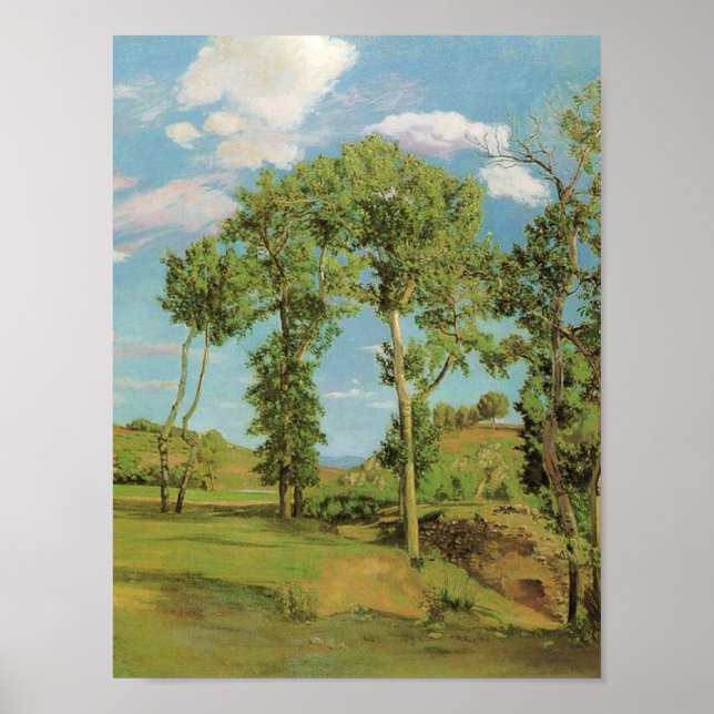 Poster Impressionista Frederic Bazille da Paisagem Paysag (Frente)