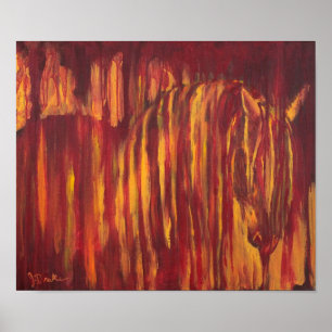 Poster Impressionista Horse Painting