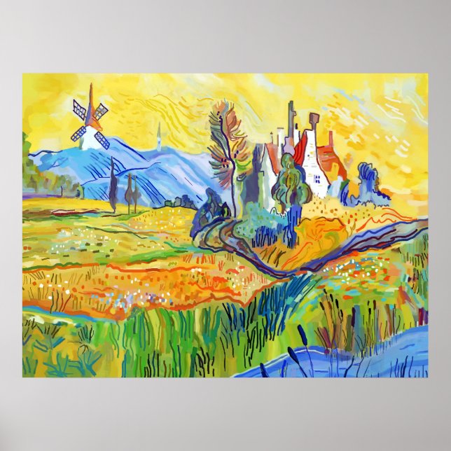 Poster Impressionista Moderno Cenário de Proveniência de  (Frente)