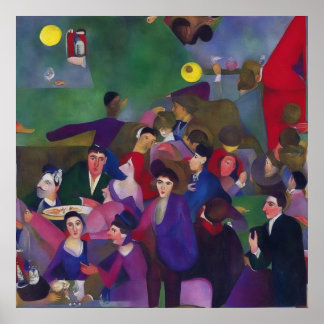 Poster Impressionista Moderno Um Bar Em Massa