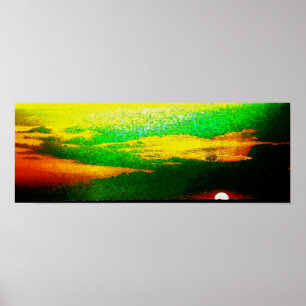 Poster Impressionista Sunset da Tela do Mar