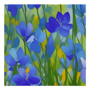 Pôster Impressionista Texas Bluebonnets
