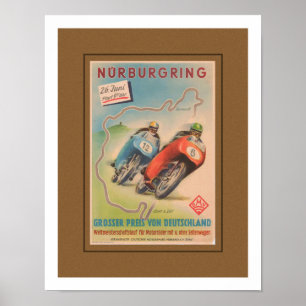 POSTER IMPRESSO DE PROPAGANDA DE MOTOCICLETA ANTIGA