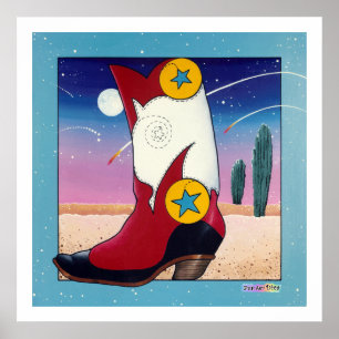 Poster, impressões - bota de vaqueiro, vestida