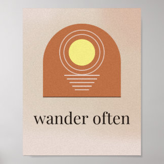Poster Imprima Arte de Arco Solar Terracota Boho Wander O