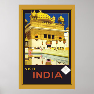 Poster Imprimir Imagem Retro Vintage Viagem Índia