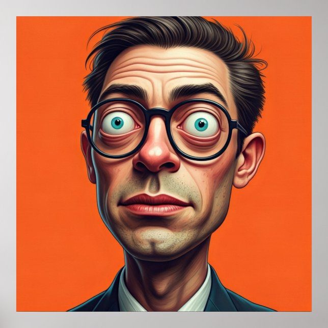 Poster Imprimível ilustração engraçada empresário (Frente)