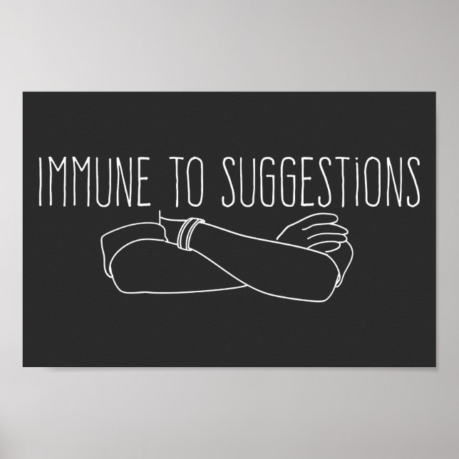 Poster Imune a Sugestões à Atitude Cruzada dos Braços (Frente)