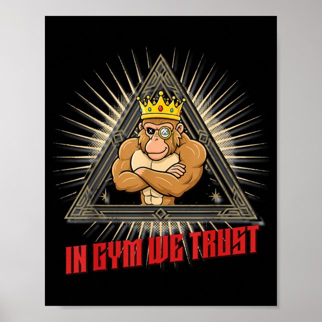 Poster In Gym We Trust Funny Gym Tee Beak Bros Fitness De (Frente)