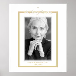 Poster In Loving Memory B&W Golden Photo Service Dear
