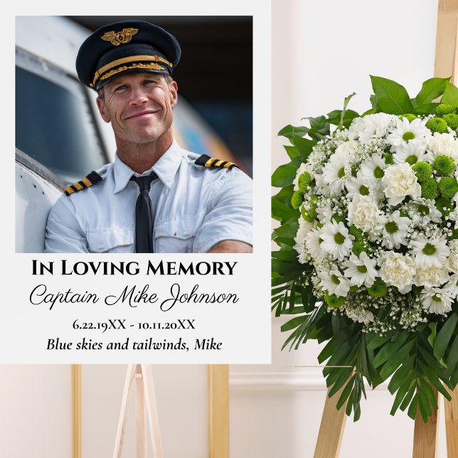 Poster In Loving Memory Memorial Photo Funeral Aviation  (Criador carregado)