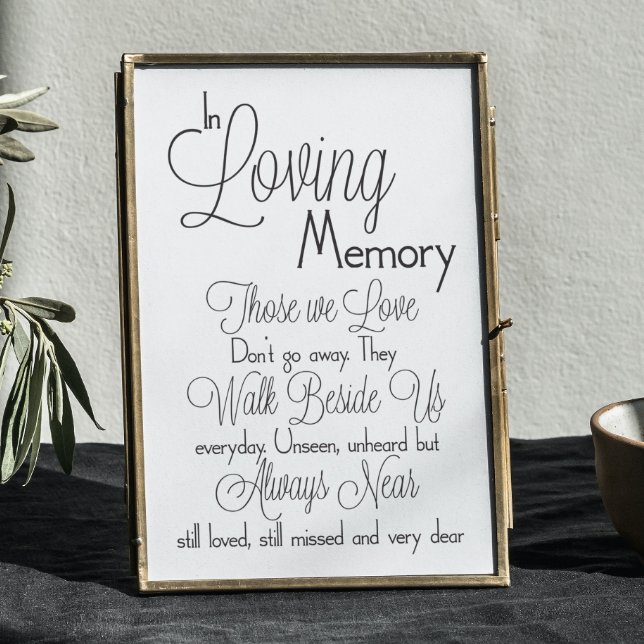 Pôster In Loving Memory Wedding Sign (Criador carregado)