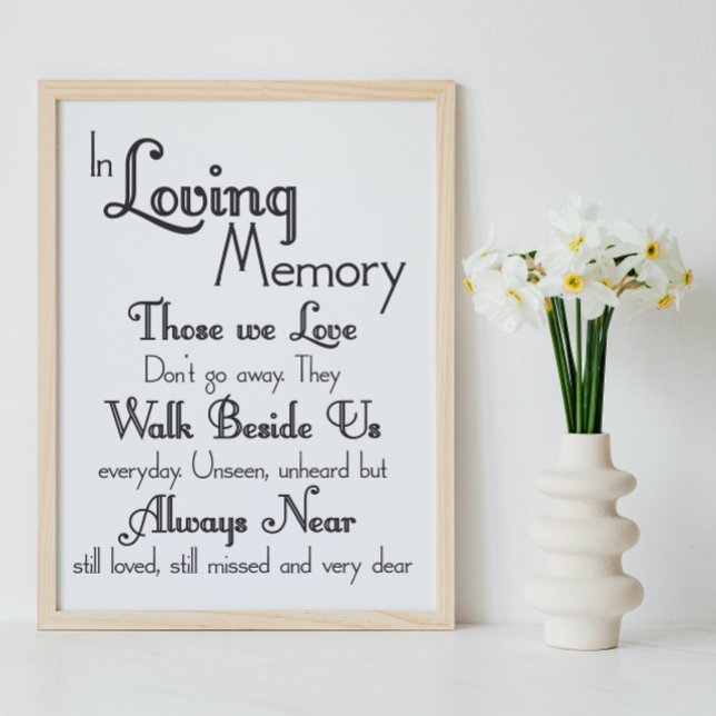 Pôster In Loving Memory Wedding Sign (Criador carregado)