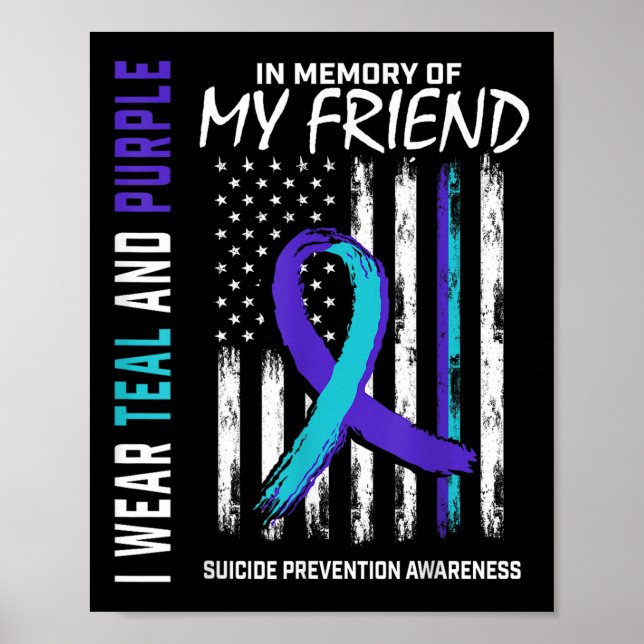 Poster In Memory Friend Suicide Awareness Prevention Amer (Frente)