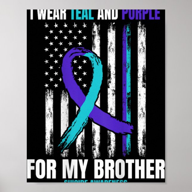 Poster In Memory Of Brother Suicide Awareness Flag Graphi (Frente)