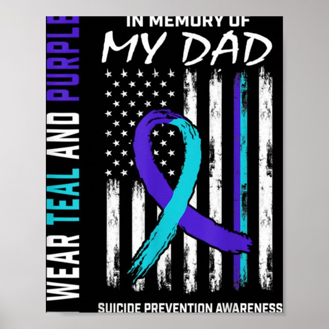 Poster In Memory Of Dad Suicide Prevention Awareness Amer (Frente)