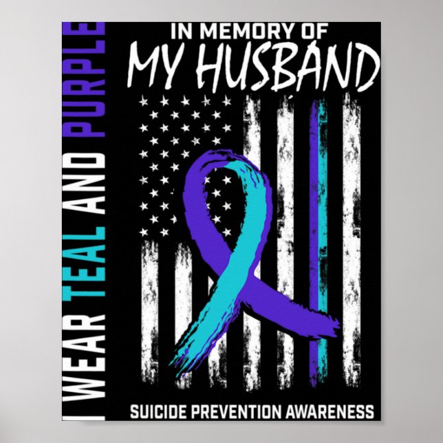 Poster In Memory Of My Husbynd Suicide Awareness Preventi (Frente)