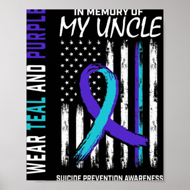 Poster In Memory Of My Uncle Suicide Awareness Prevention (Frente)