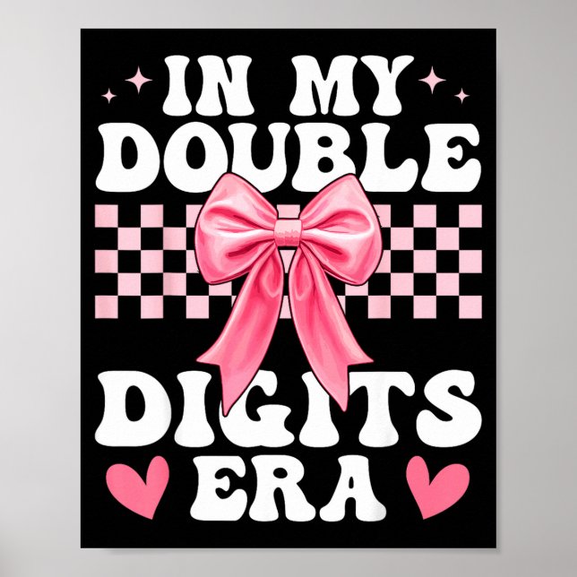 Poster In My Double Digits Era 10th Birthday Coquette Bow (Frente)