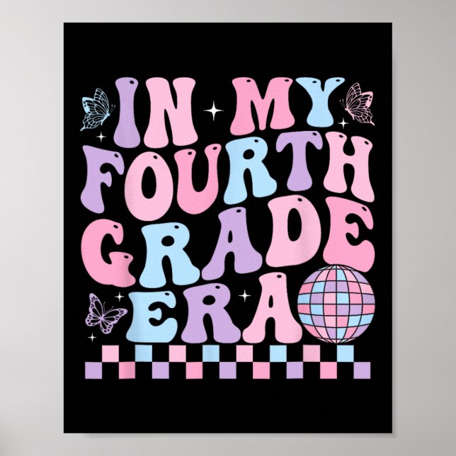 Poster In My Fourth Grade Era Girl Back To School 4th Gra (Frente)