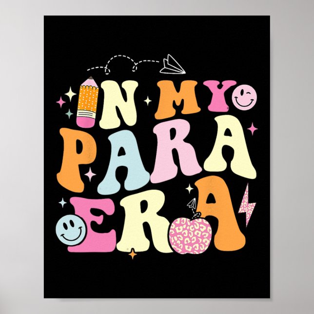 Poster In My Para Era Groovy Paraprofessional Gifts Teach (Frente)