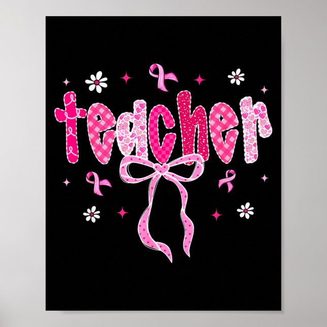 Poster In October We Wear Nk Breast Cancer Awareness Teac (Frente)