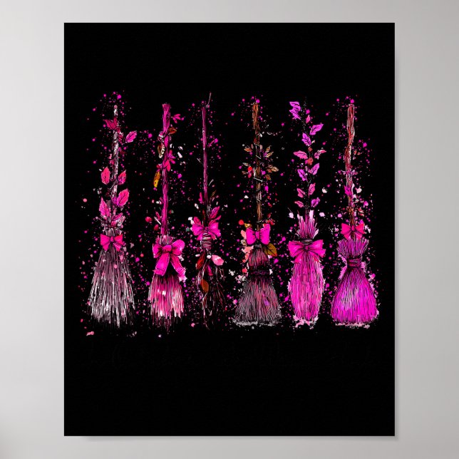 Poster In October We Wear Nk Broom Witch Breast Cancer Ha (Frente)