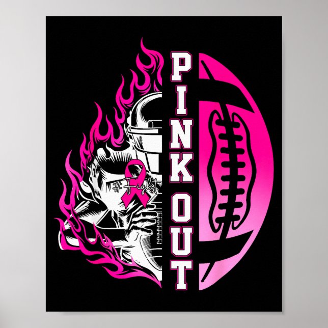 Poster In October We Wear Nk Football Breast Cancer Aware (Frente)